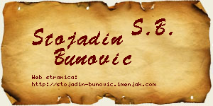Stojadin Bunović vizit kartica